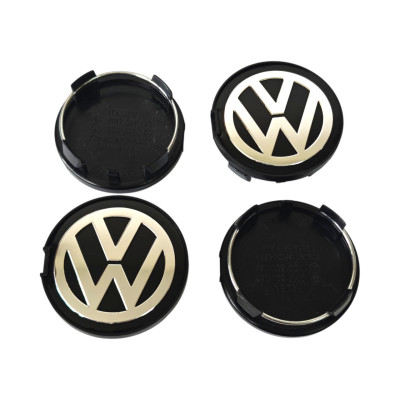 Ковпачки (заглушки) в диски VW (Фольксваген) 63/60 мм Хром чорні 7D0 601165