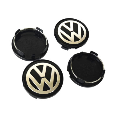 Ковпачки (заглушки) в диски VW (Фольксваген) 63/60 мм Хром чорні 7D0 601165