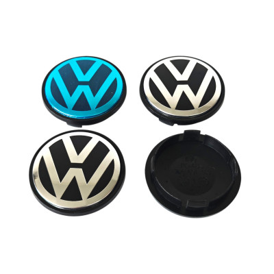 Ковпачки (заглушки) в диски VW (Фольксваген) 76/65 мм Хром чорні 7L6601149