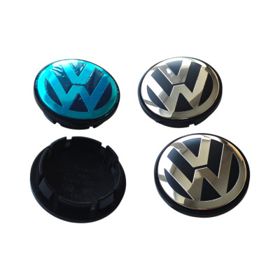 Ковпачки (заглушки) в диски VW (Фольксваген) 70/58 мм Хром чорні 7L6601149B