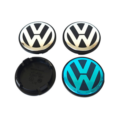 Ковпачки (заглушки) в диски VW (Фольксваген) 70/58 мм Хром чорні 7L6601149B