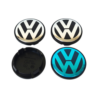 Ковпачки (заглушки) в диски VW (Фольксваген) 70/58 мм Хром чорні 7L6601149B