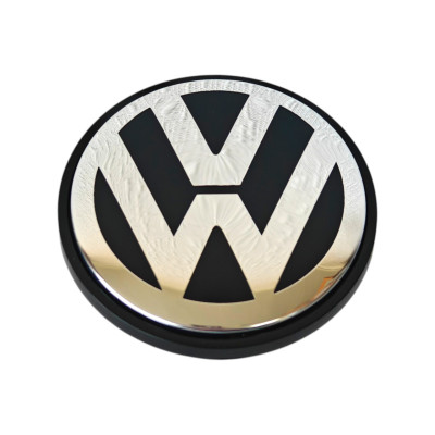Ковпачки (заглушки) в диски VW (Фольксваген) 70/58 мм Хром чорні 7L6601149B