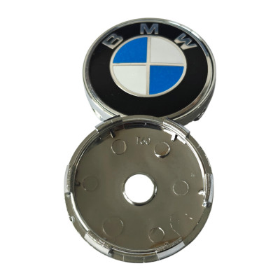 Ковпачки - заглушки в диски BMW  60\57 мм чорні хром