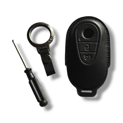 Шкіряний чохол для ключа Mercedes-Benz (Smart key,3 кнопки), чорний